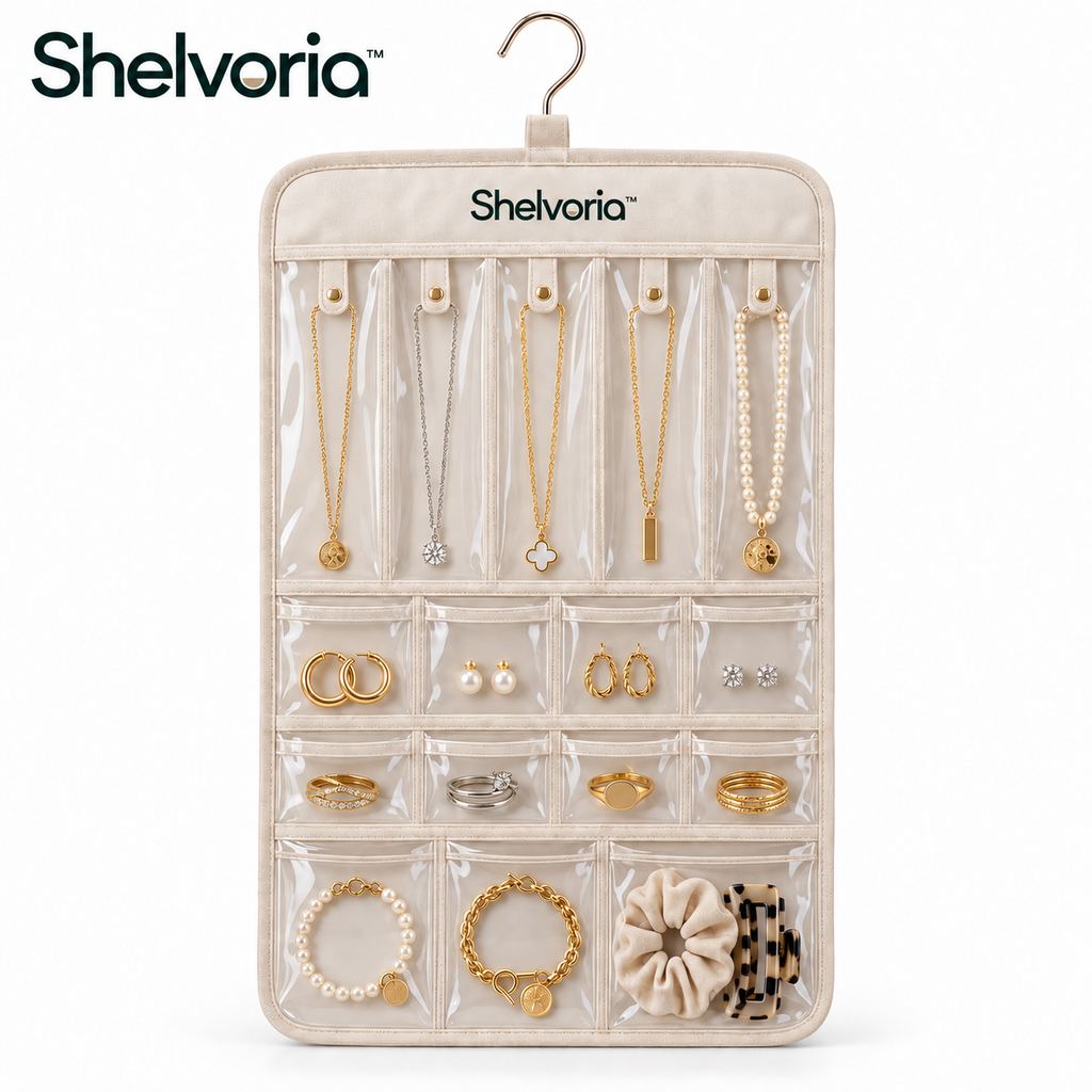 Shelvoria™ Hanging Clear Jewelry Storage Bag