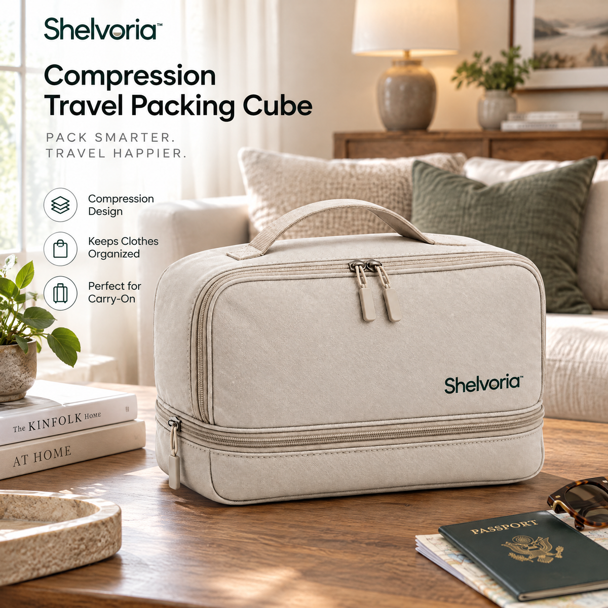 Shelvoria™ Compression Travel Packing Cube