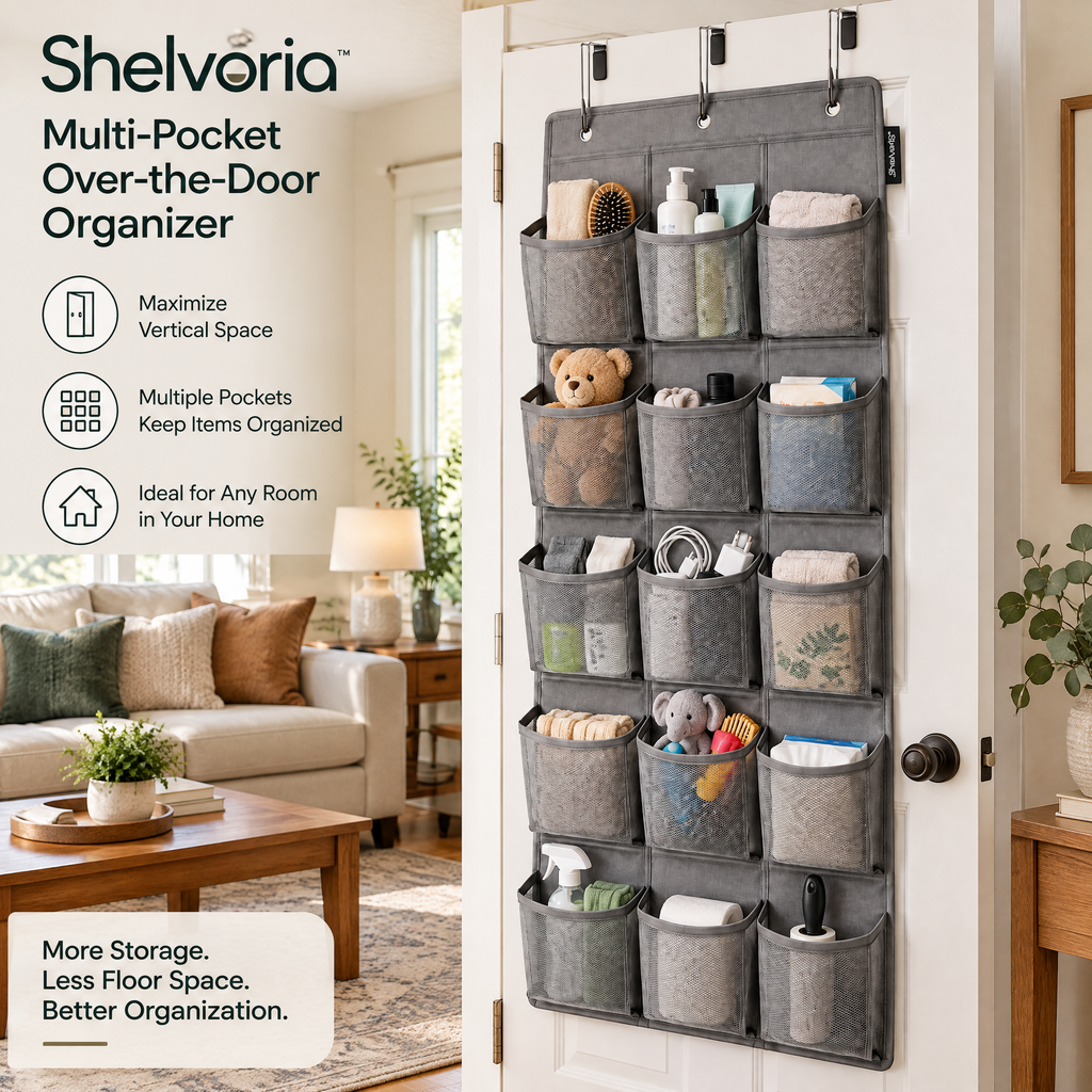Shelvoria™ Multi-Pocket Over-the-Door Organizer