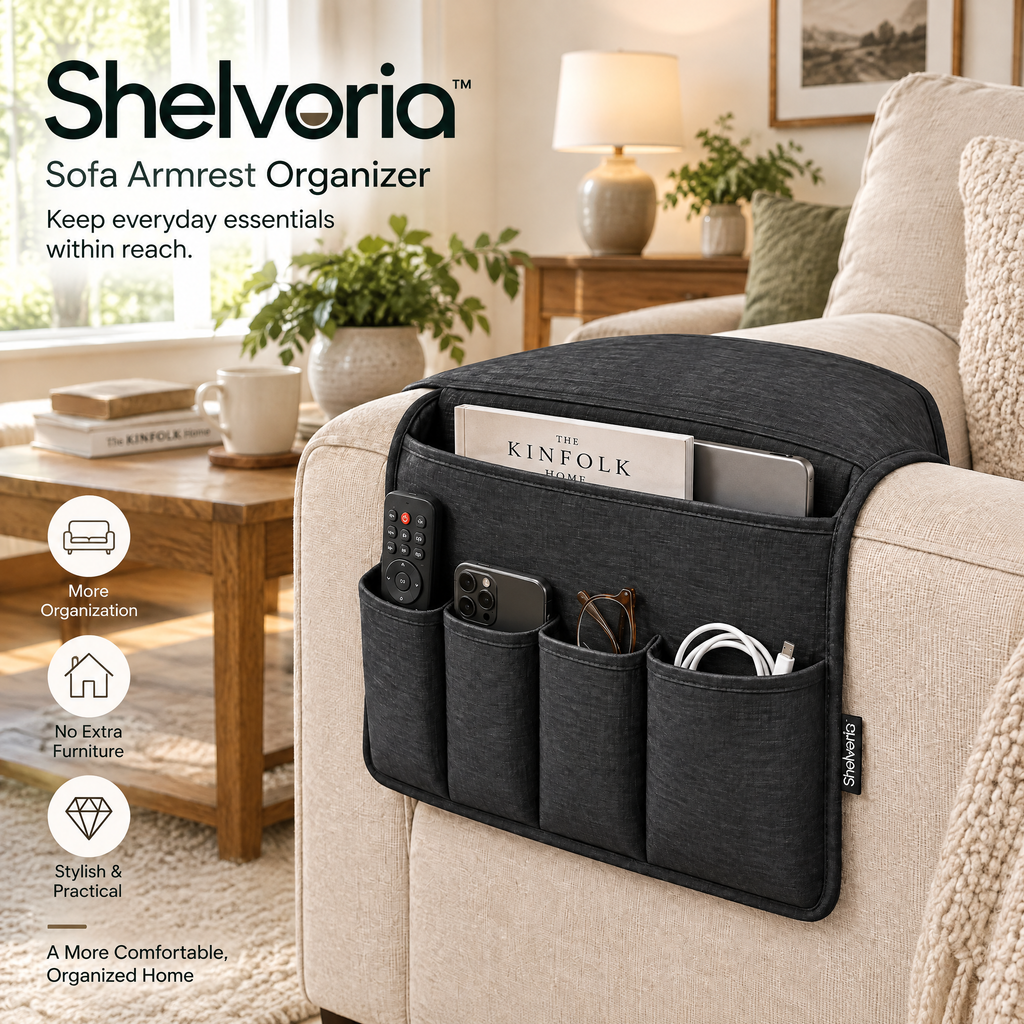 Shelvoria™ Sofa Armrest Organizer