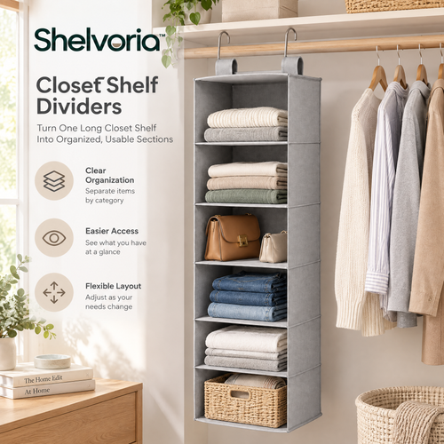 Shelvoria™ Closet Shelf Dividers
