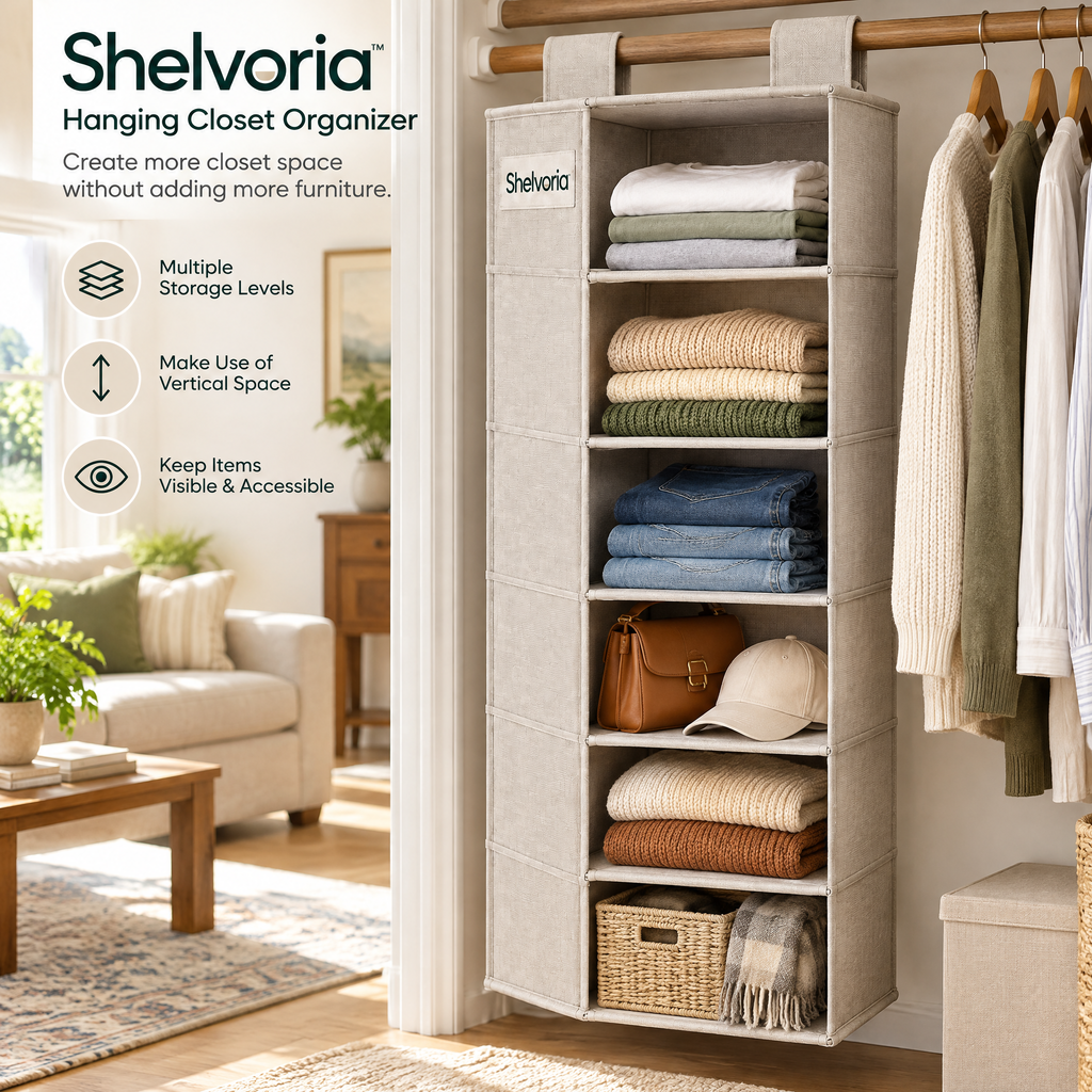 Shelvoria™ Hanging Closet Organizer