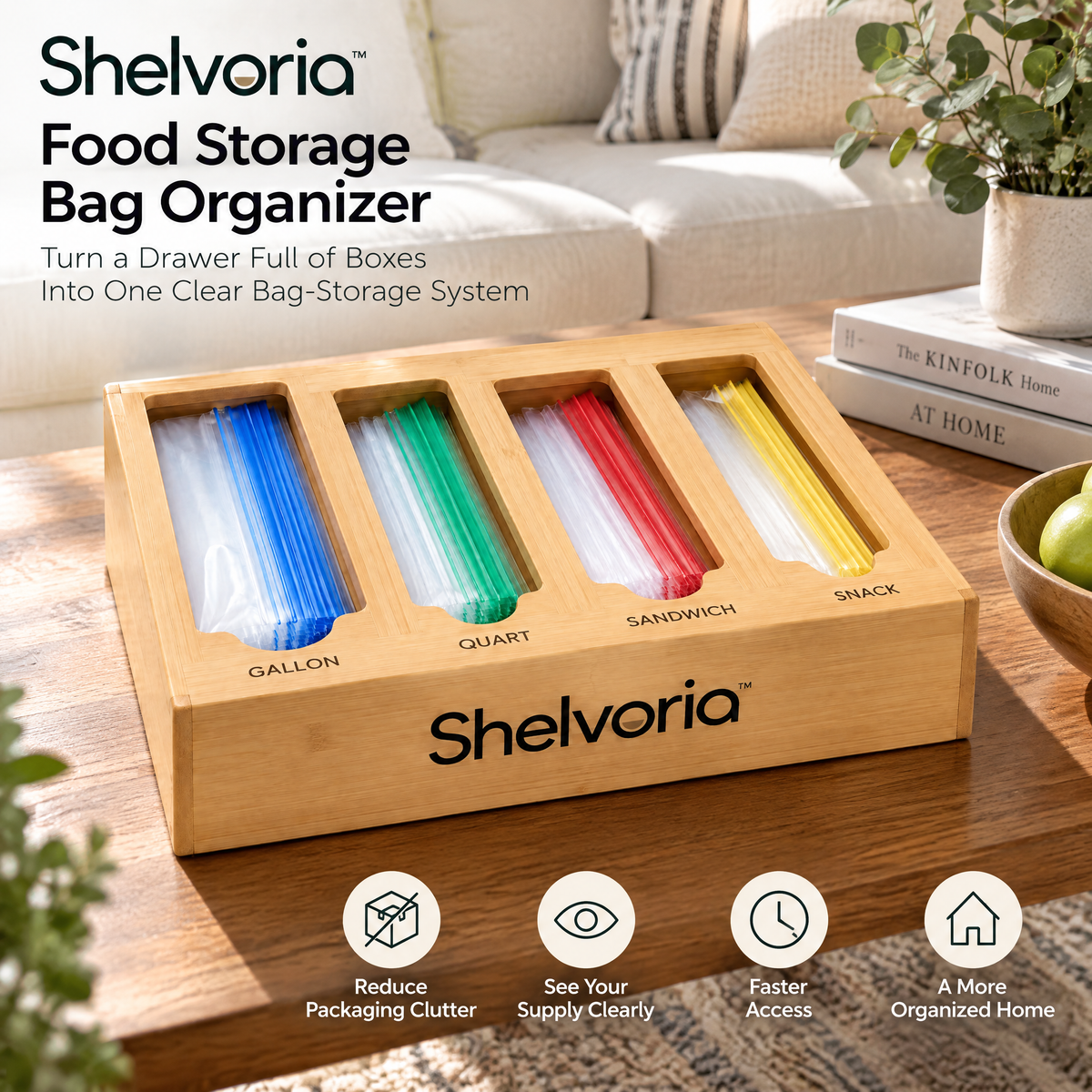 Shelvoria™ Food Storage Bag Organizer
