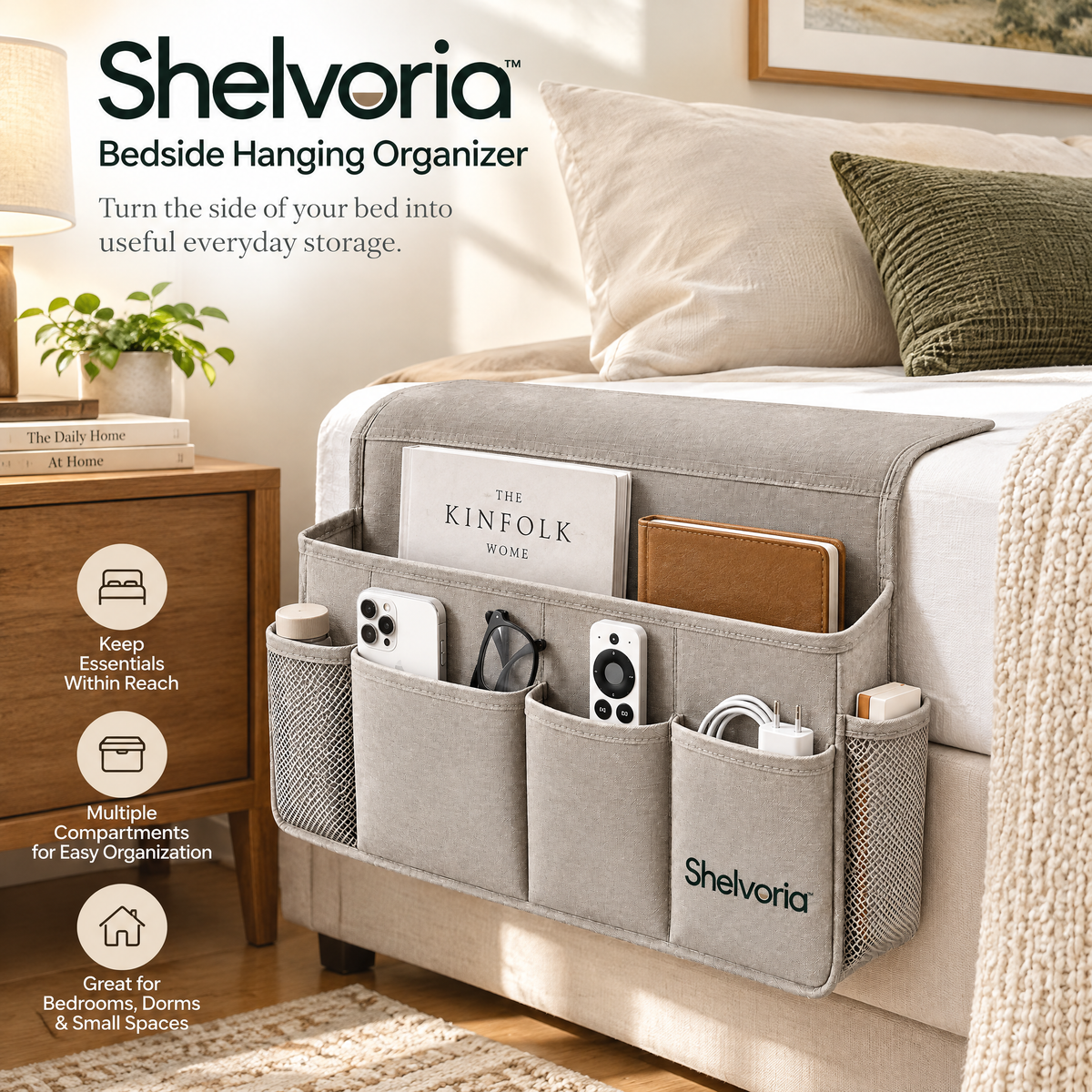 Shelvoria™ Bedside Hanging Organizer