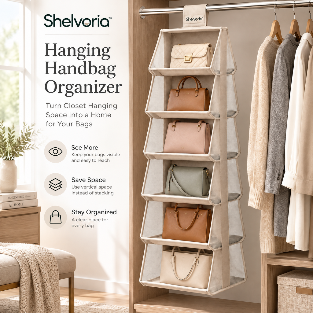 Shelvoria™ Hanging Handbag Organizer