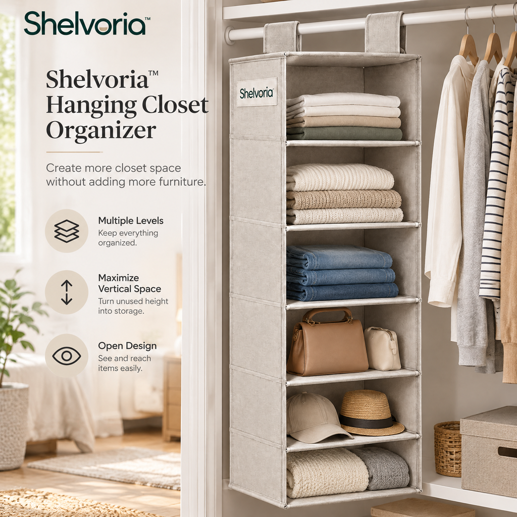 Shelvoria™ Hanging Closet Organizer