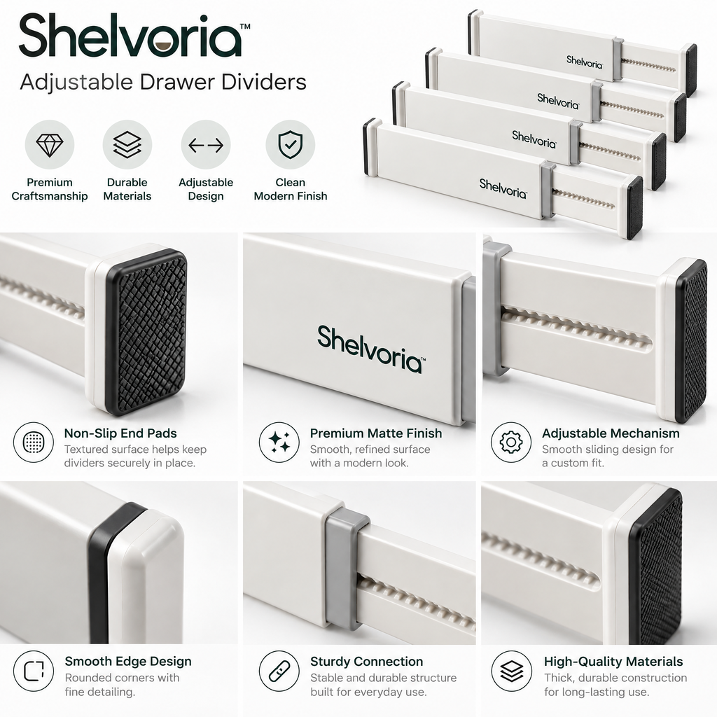 Shelvoria™ Adjustable Drawer Dividers
