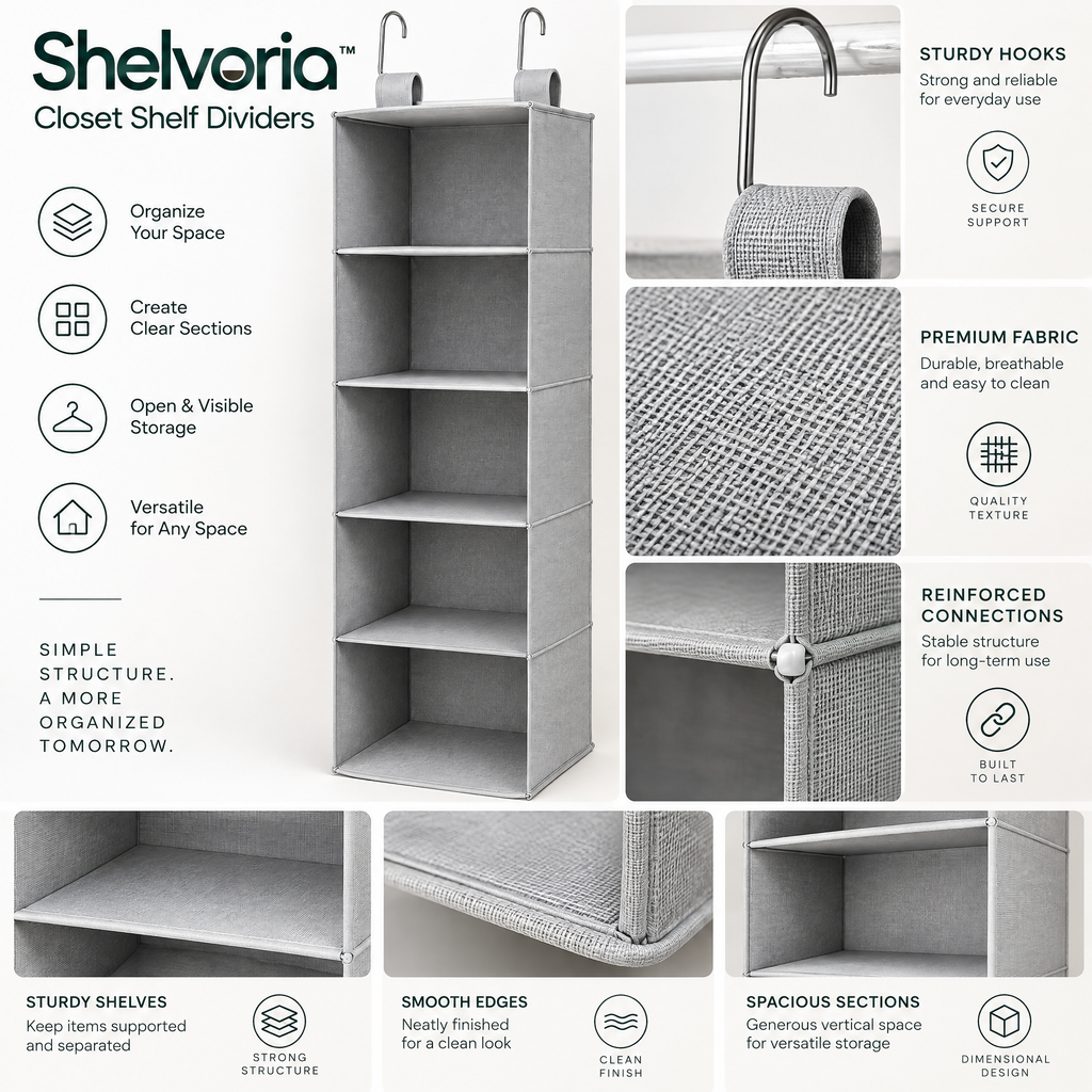 Shelvoria™ Closet Shelf Dividers