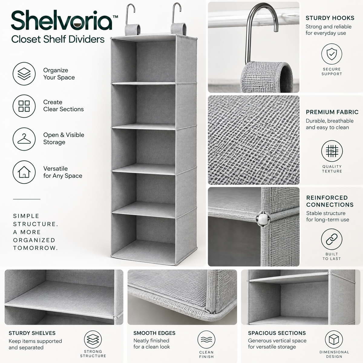 Shelvoria™ Closet Shelf Dividers