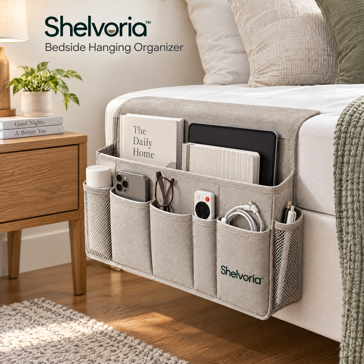 Shelvoria™ Bedside Hanging Organizer