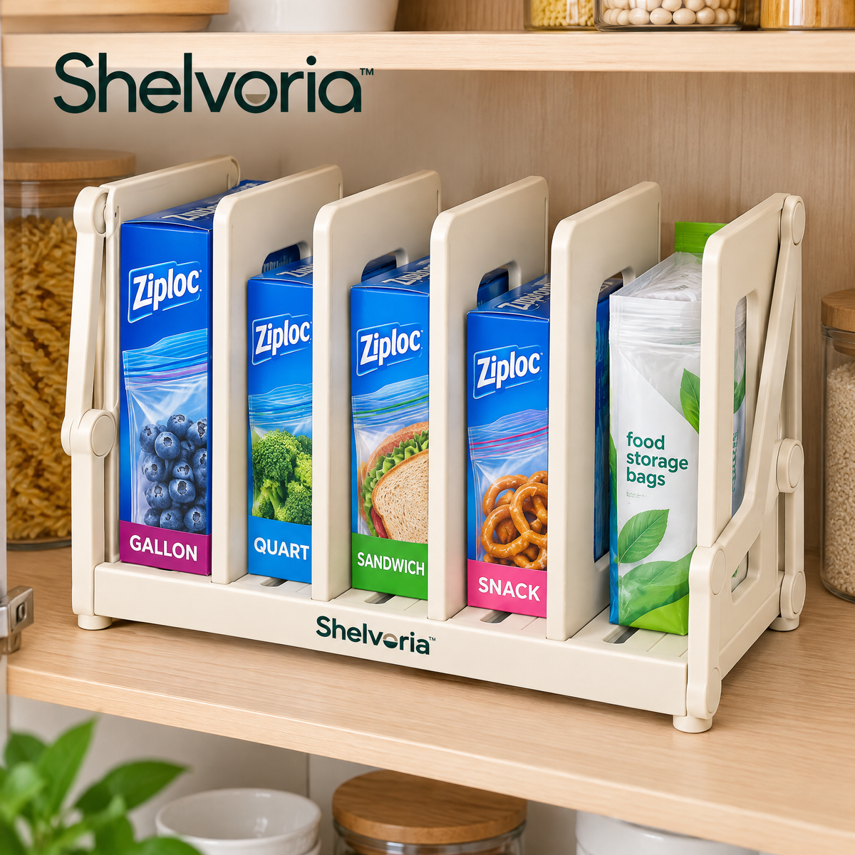 Shelvoria™ Foldable Food Bag Sorting Rack