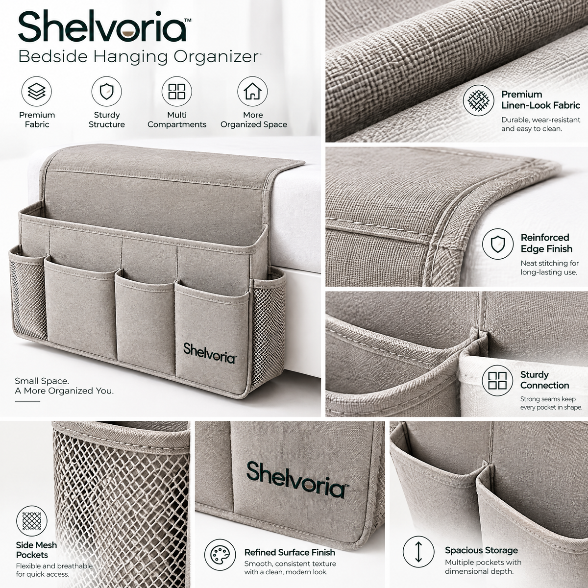 Shelvoria™ Bedside Hanging Organizer