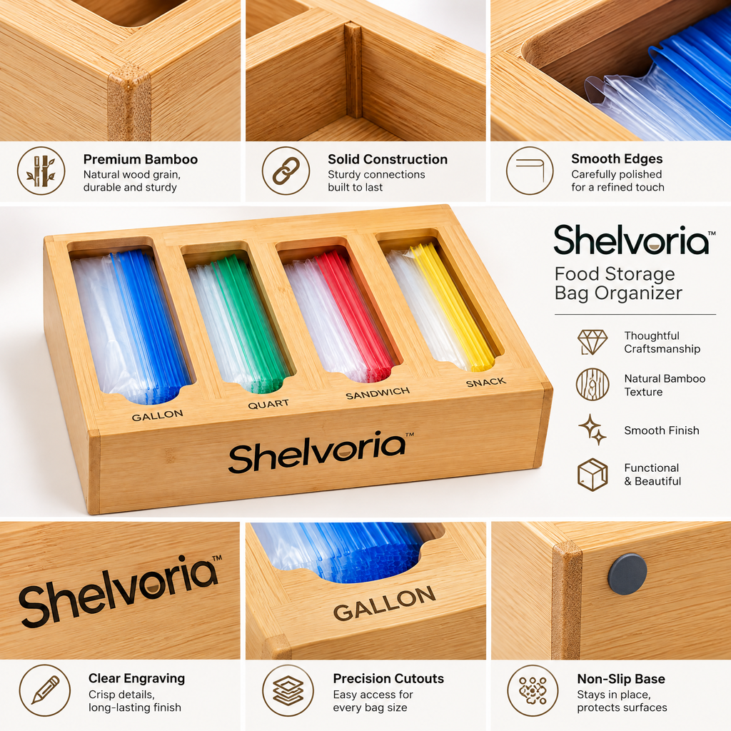 Shelvoria™ Food Storage Bag Organizer