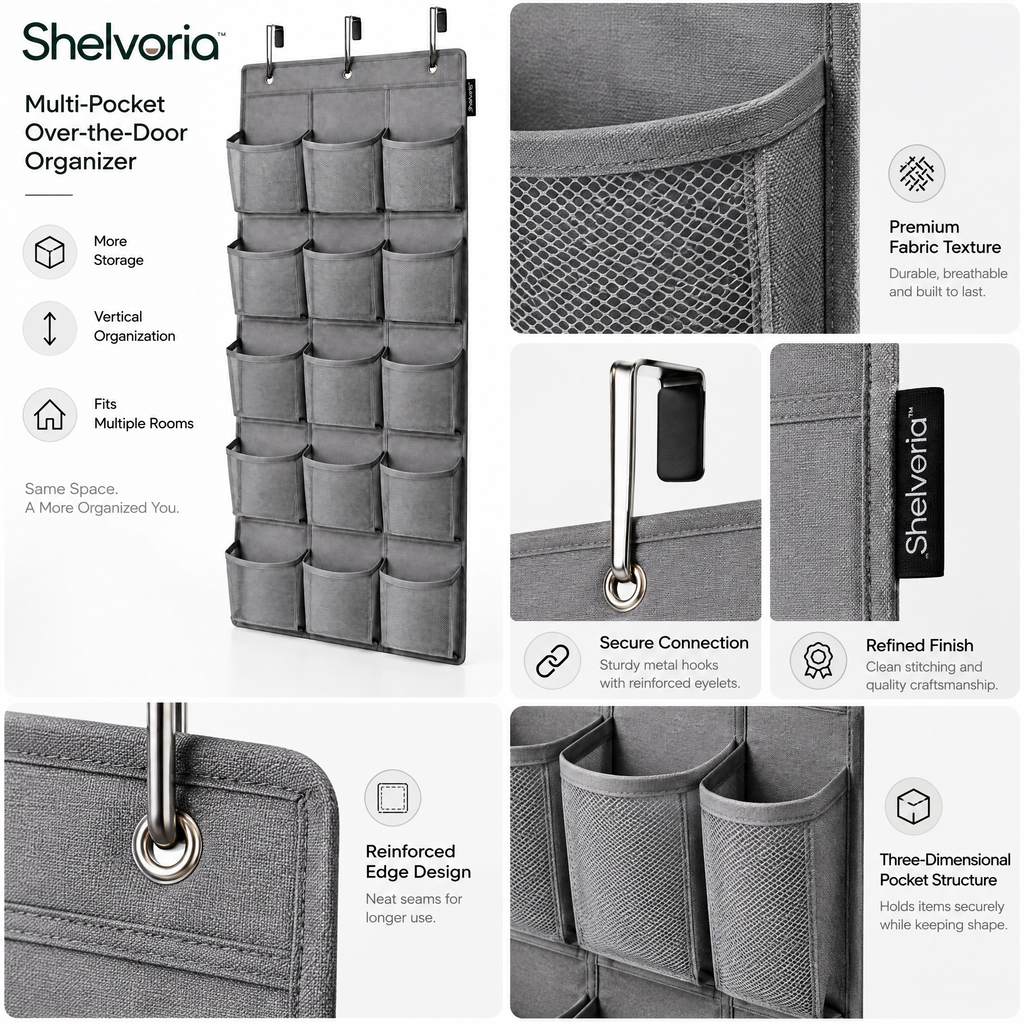Shelvoria™ Multi-Pocket Over-the-Door Organizer