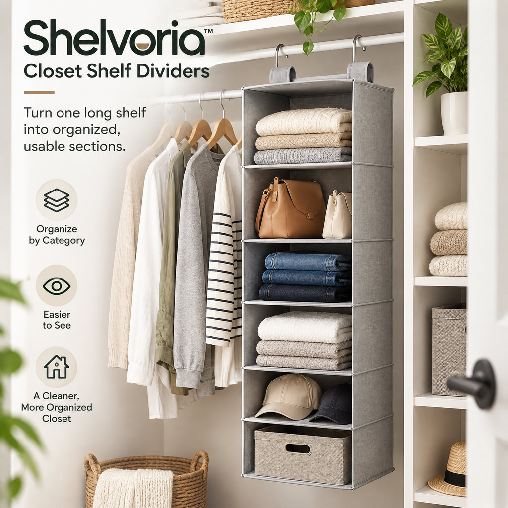 Shelvoria™ Closet Shelf Dividers