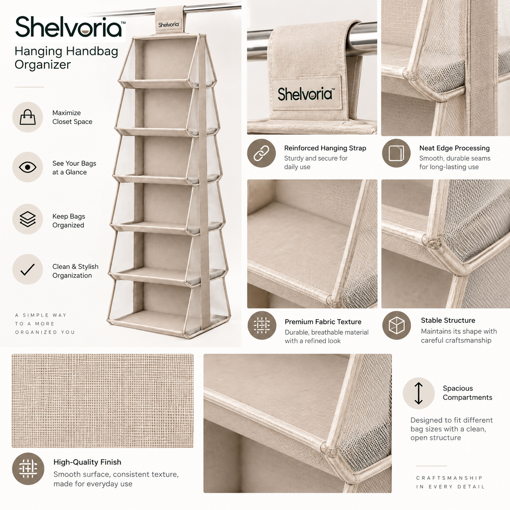 Shelvoria™ Hanging Handbag Organizer